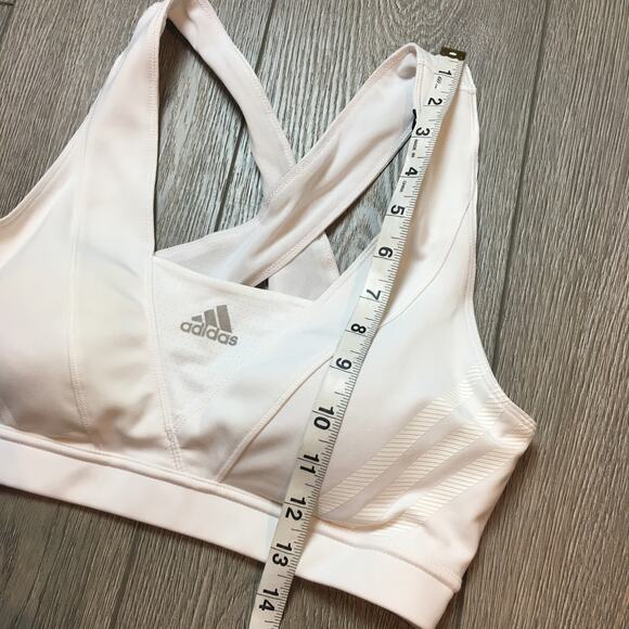 Adidas Medium Support Bra Padded Active Bra Climacool Women Medium White - Picture 4 of 7